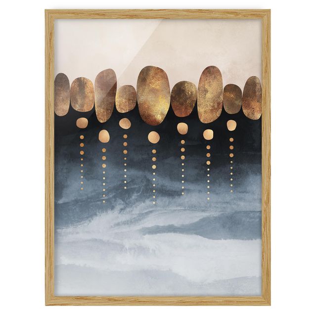 Poster con cornice - Astratte Golden Stones - Verticale 4:3