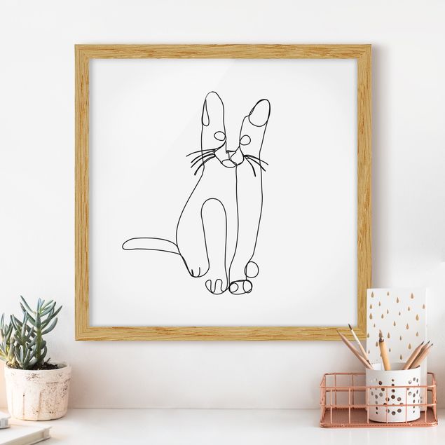 quadri con animali Line Art - gatto