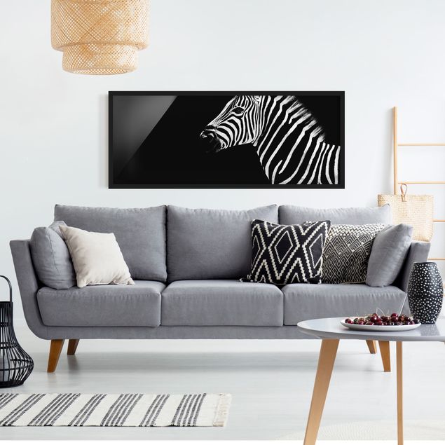 Poster con cornice - Zebra Safari Art - Panorama formato orizzontale