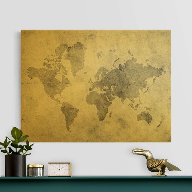  Tele oro Mappa del mondo vintage II