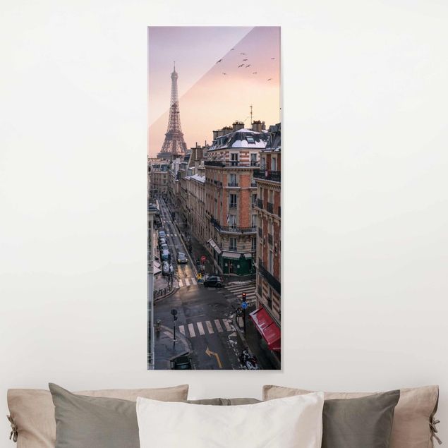 Lavagna magnetica vetro La Torre Eiffel al tramonto