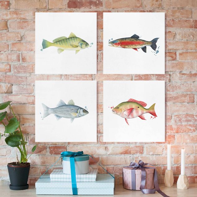 quadri con animali Trappola d'inchiostro - Set di pesci I