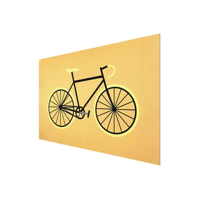 Quadro in vetro - Bicicletta in giallo - Orizzontale 2:3