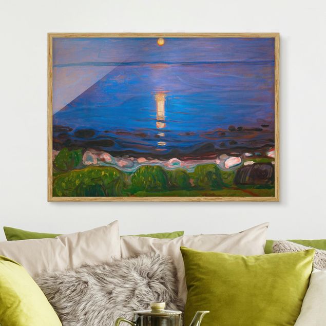 Poster con cornice - Edvard Munch - Summer Night On The Sea Beach - Orizzontale 3:4