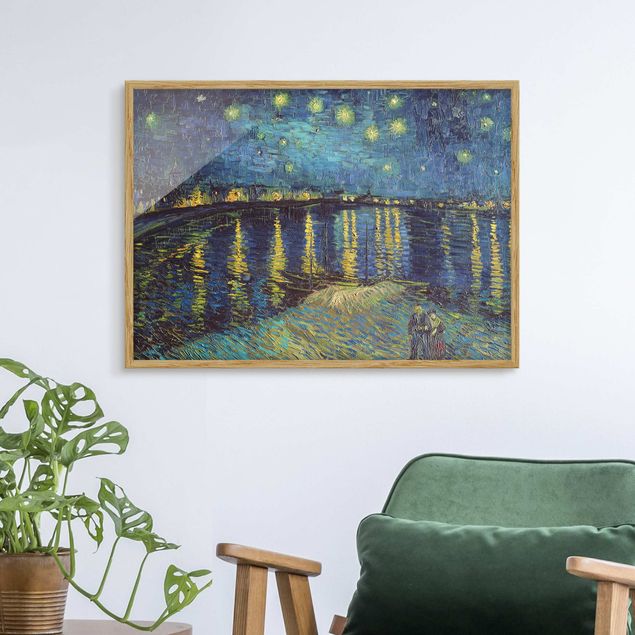 Poster con cornice - Vincent Van Gogh - Notte stellata sul Rodano - Orizzontale 3:4