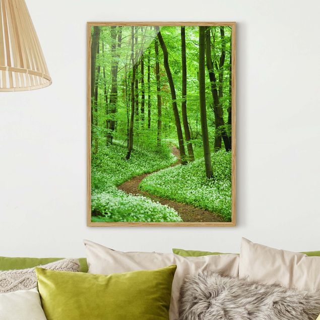 Poster con cornice - Romantic Forest Track - Verticale 4:3