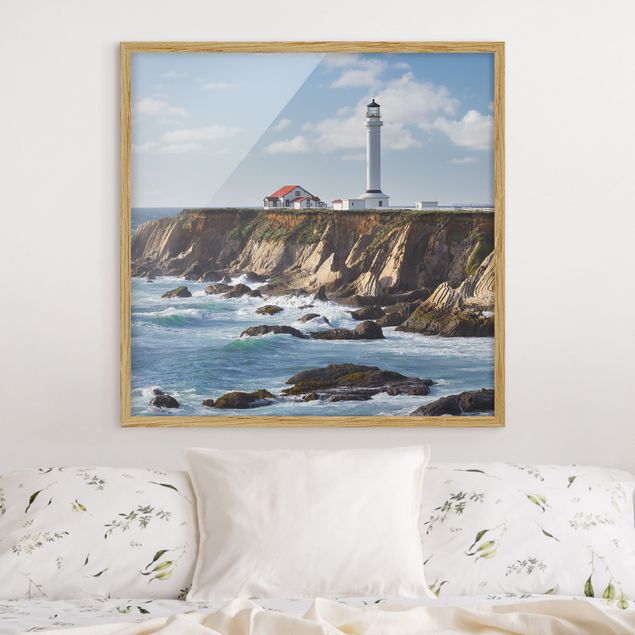 Poster con cornice - Point Arena Lighthouse California - Quadrato 1:1