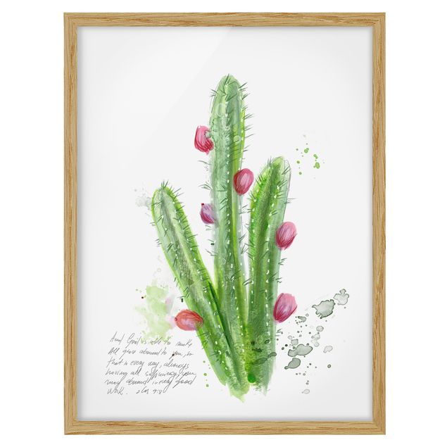 Poster con cornice - Cactus Con Bibellvers II - Verticale 4:3
