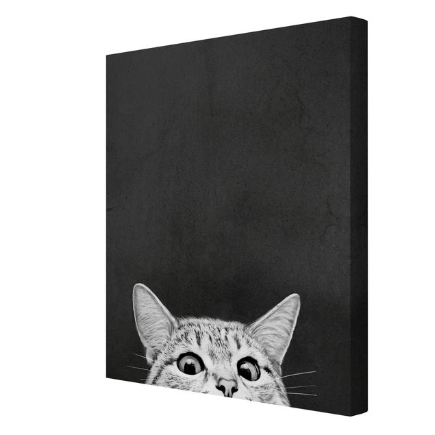 Quadri su tela animali Illustrazione - Gatto Disegno in bianco e nero