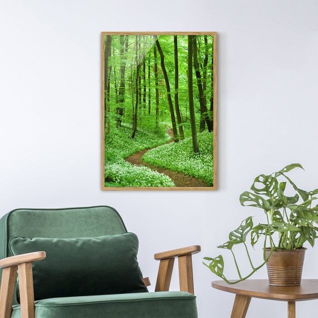 Poster con cornice - Romantic Forest Track - Verticale 4:3