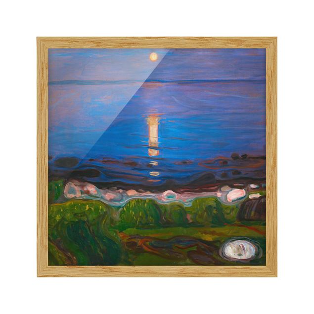 Poster con cornice - Edvard Munch - Summer Night On The Sea Beach - Quadrato 1:1
