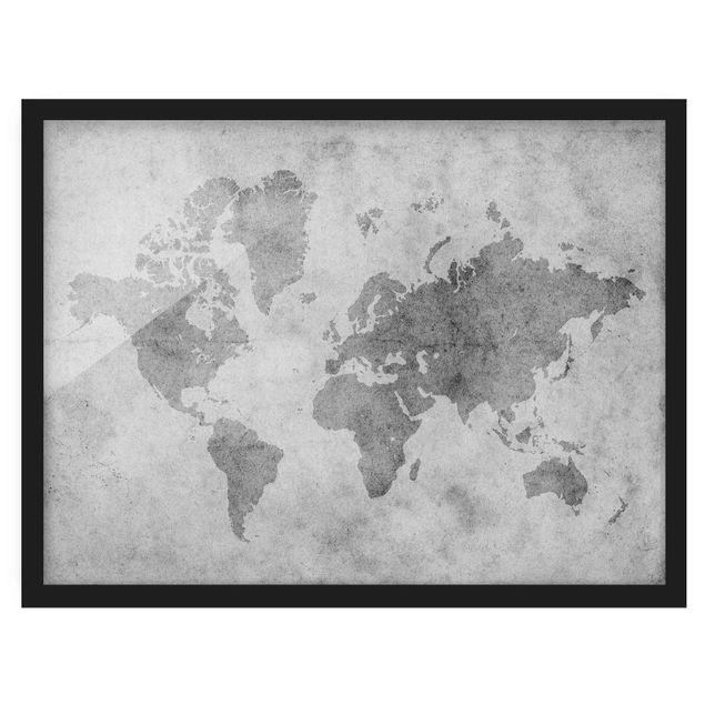 Poster con cornice - Vintage World Map II - Orizzontale 3:4