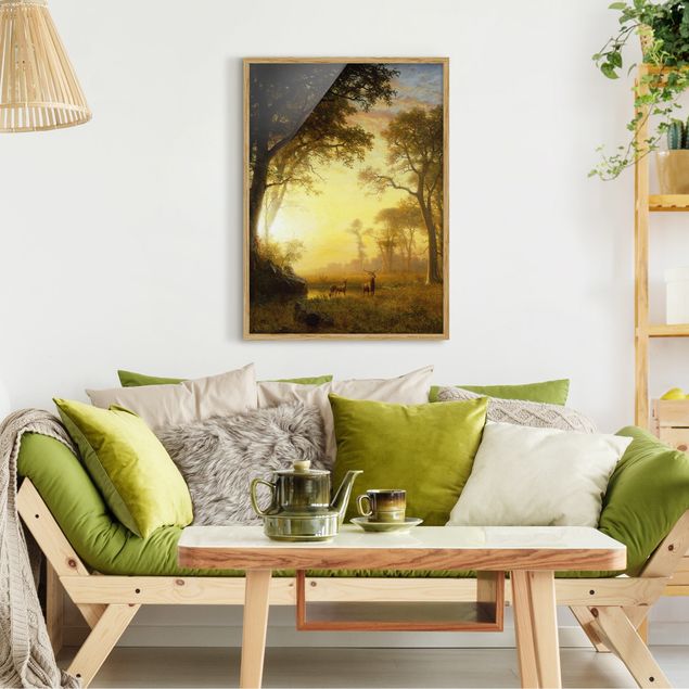Poster con cornice - Albert Bierstadt - Light In The Forest - Verticale 4:3