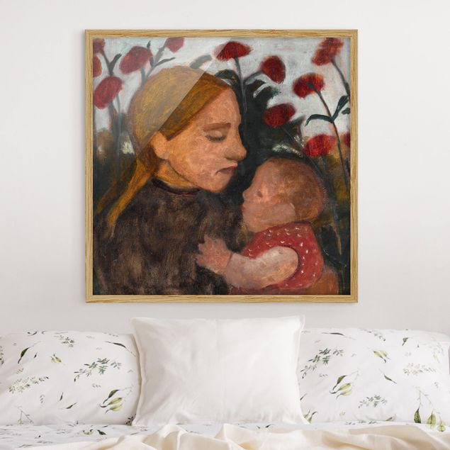 Poster con cornice - Paula Modersohn-Becker - Young Woman With Child - Quadrato 1:1