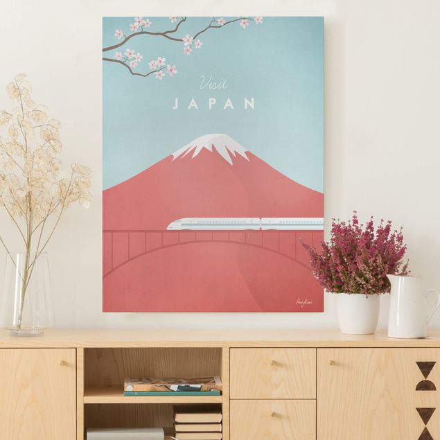 Quadri con montagne Poster di viaggio - Giappone