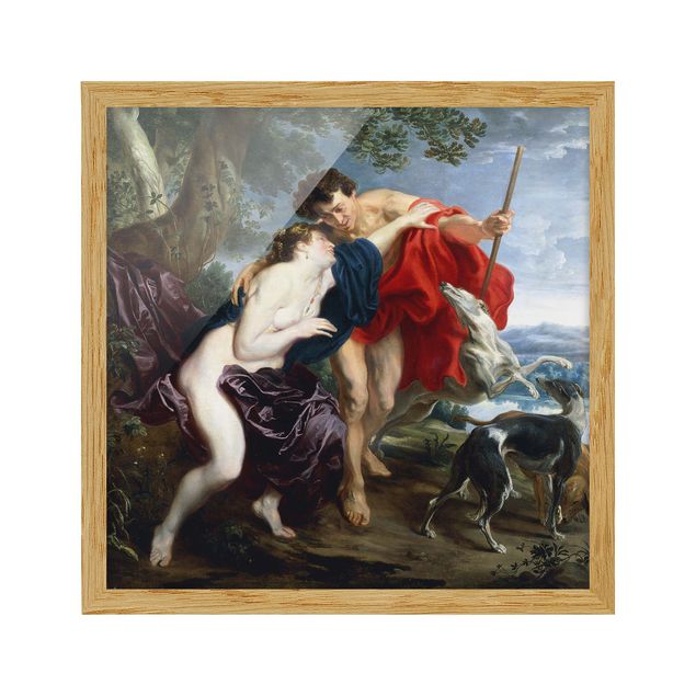 Poster con cornice - Anthony Van Dyck - Venus And Adonis - Quadrato 1:1