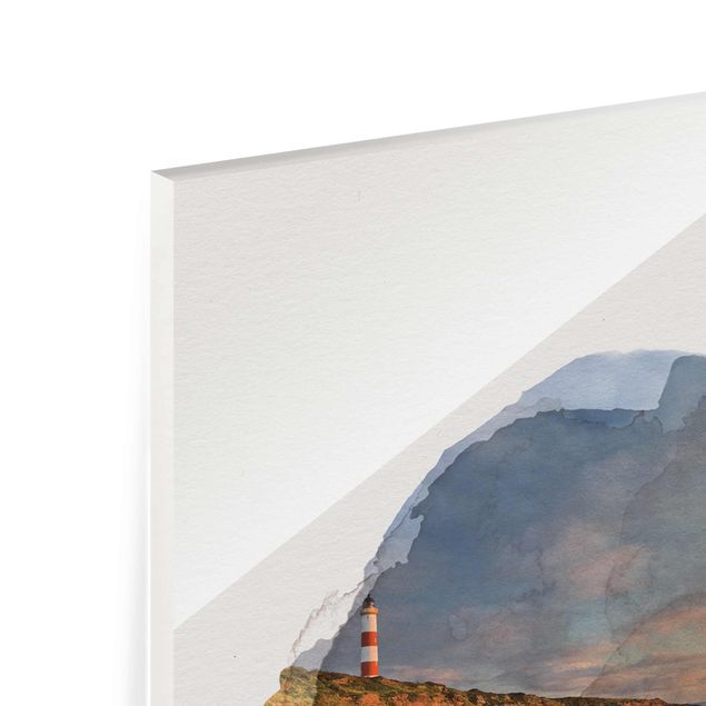 Quadro in vetro - Acquerelli - Tarbat Ness Sea & faro al tramonto - Verticale 4:3