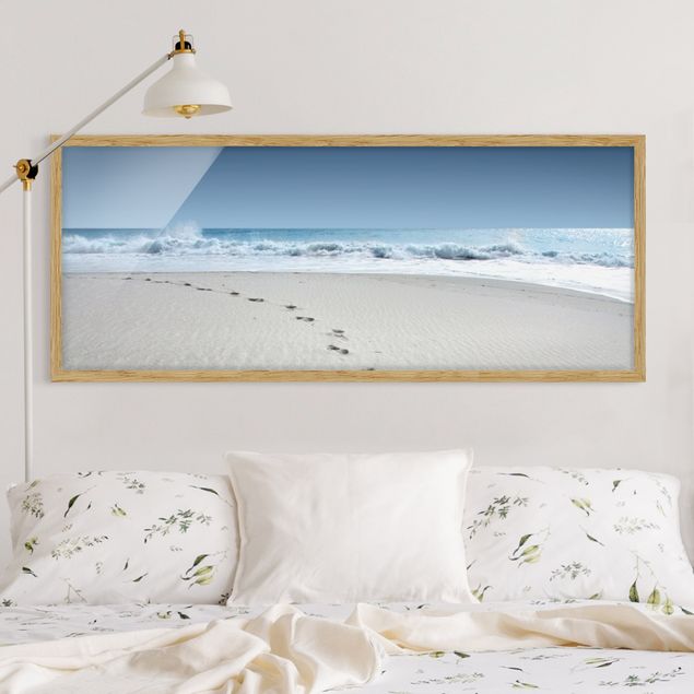 Poster con cornice - Orme Nella Sabbia - Panorama formato orizzontale