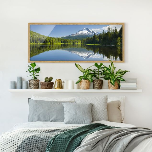 Poster con cornice - Vulcano Con Wasserspiegelung - Panorama formato orizzontale