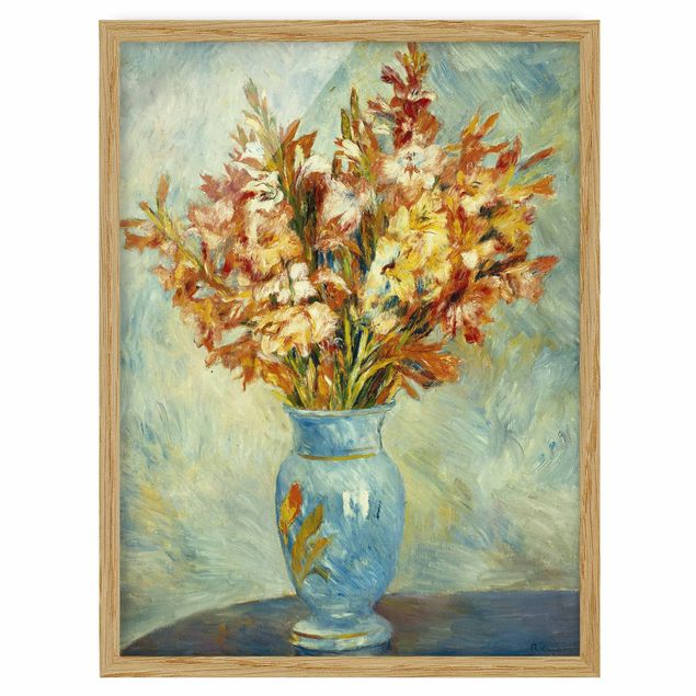 Poster con cornice - Auguste Renoir - Gladiolas In A Blue Vase - Verticale 4:3