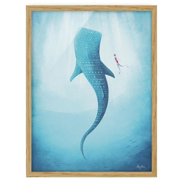 Poster con cornice - Lo squalo balena - Verticale 4:3
