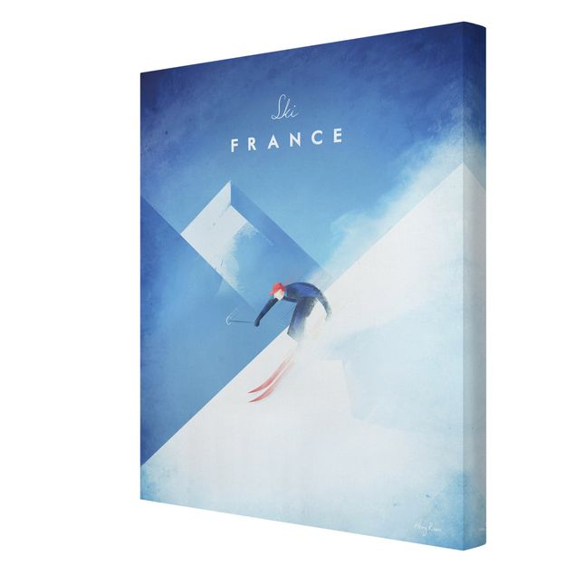 Stampa su tela - Viaggi Poster - Sciare in Francia - Verticale 4:3