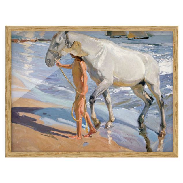 Poster con cornice - Joaquin Sorolla - The Bath Of The Horse - Orizzontale 3:4