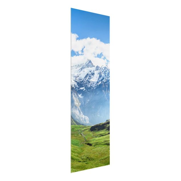 Quadro in vetro - Panorama delle Alpi svizzere