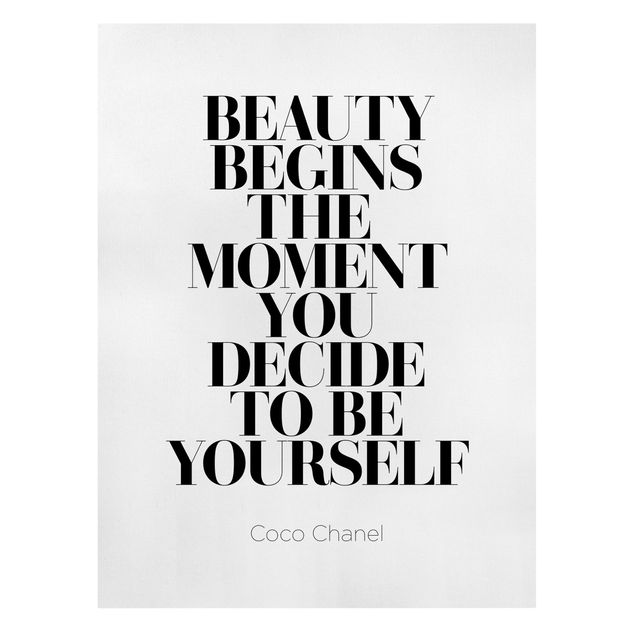 Stampa su tela - Be Yourself Coco Chanel - Verticale 3:4