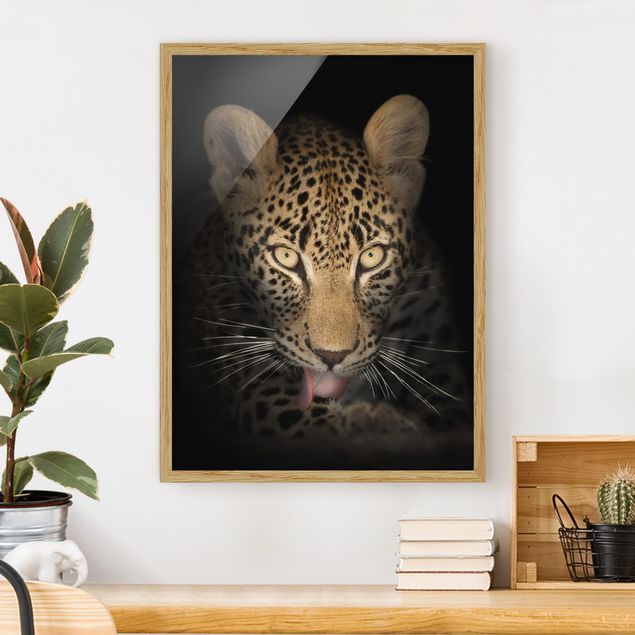 Poster con cornice - Resting Leopard - Verticale 4:3