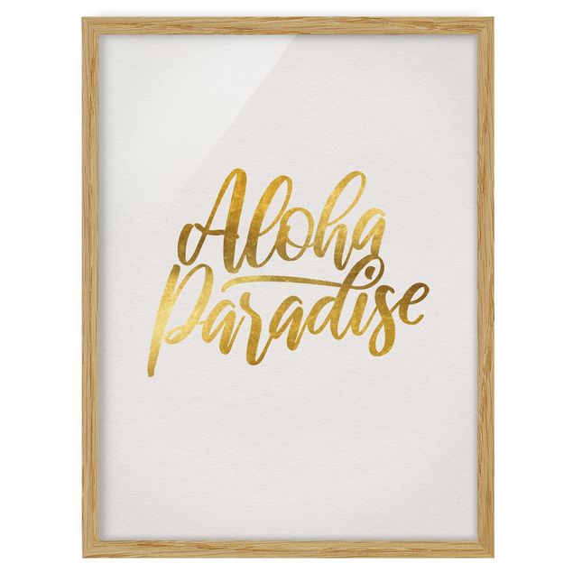 Poster con cornice - Gold - Aloha Paradise