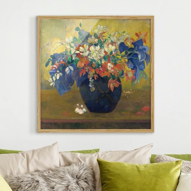 Poster con cornice - Paul Gauguin - Vase With Flowers - Quadrato 1:1