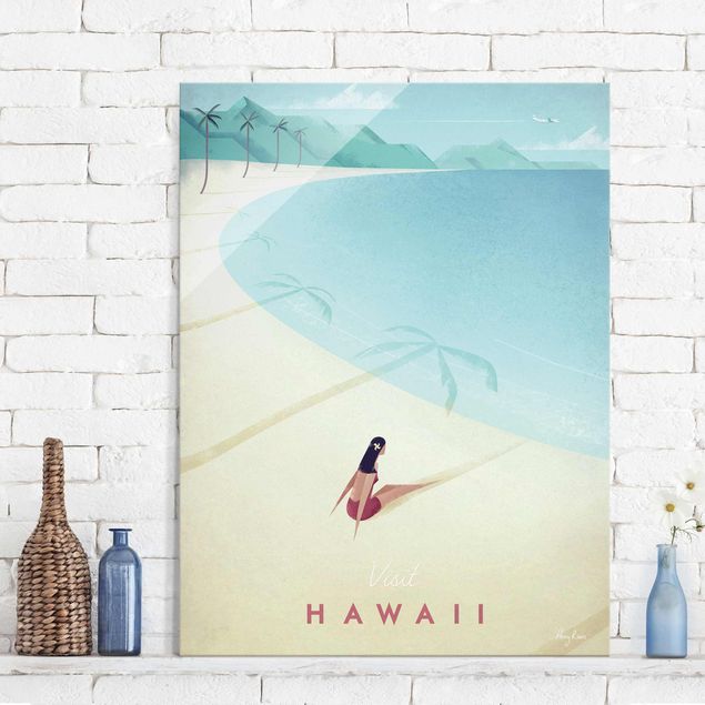 Lavagna magnetica in vetro Poster di viaggio - Hawaii