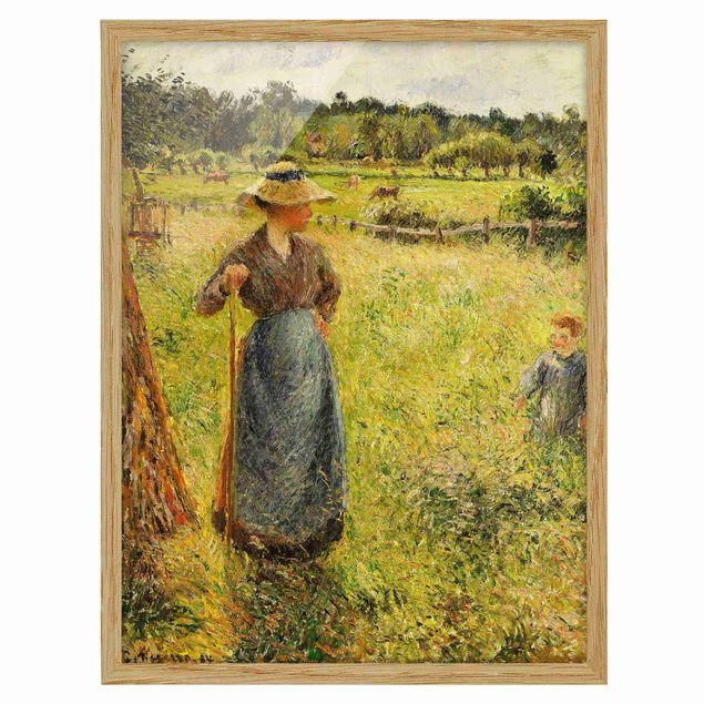 Poster con cornice - Camille Pissarro - The Haymaker - Verticale 4:3