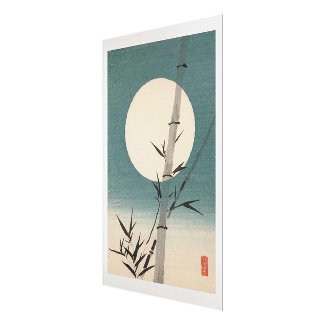 Quadro in vetro - Giapponese Disegno Bambù E Luna - Verticale 3:2