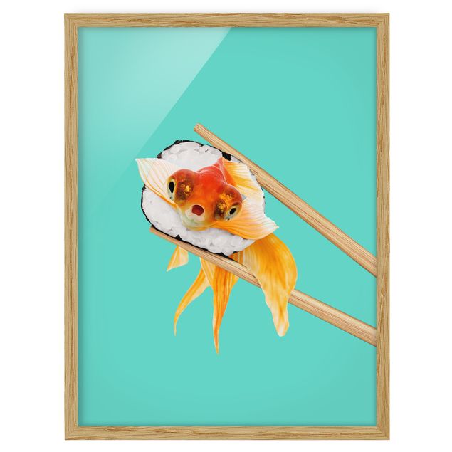 Poster con cornice - Sushi con Goldfish - Verticale 4:3