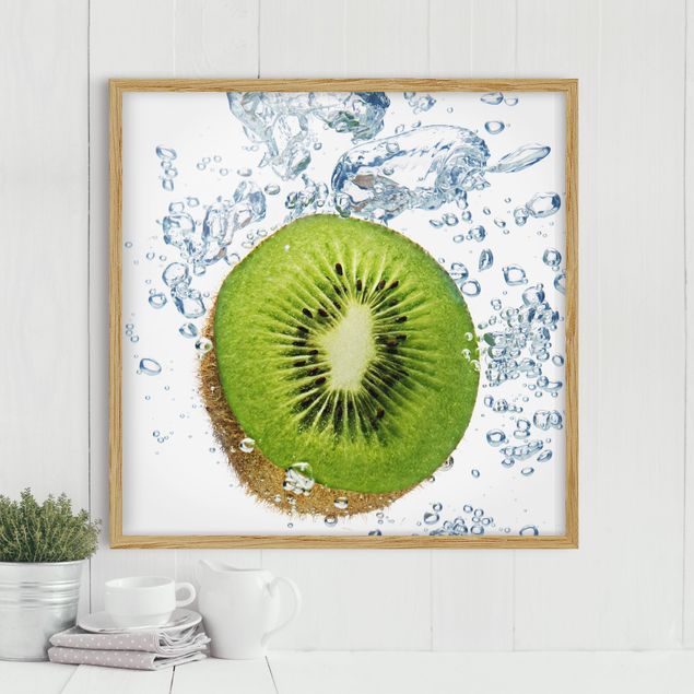 Poster con cornice - Kiwi Bubbles - Quadrato 1:1