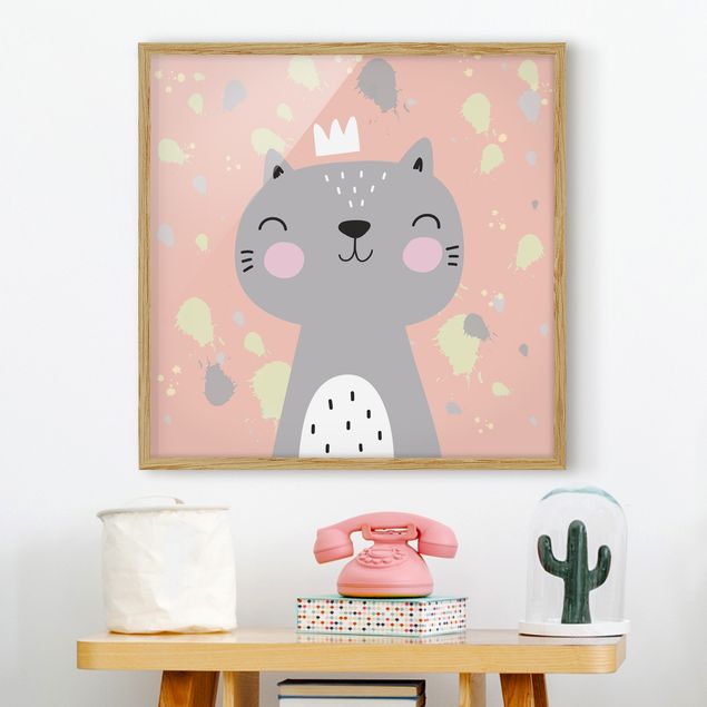 Poster con cornice - Cheeky Cat - Quadrato 1:1