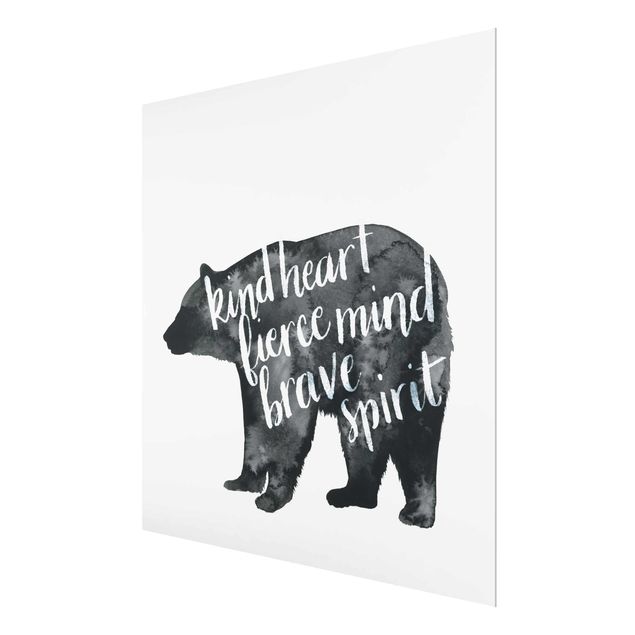 Quadro in vetro - Animals With Wisdom - Bear - Quadrato 1:1