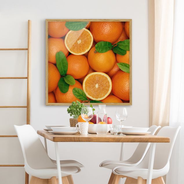 Poster con cornice - Juicy Oranges - Quadrato 1:1