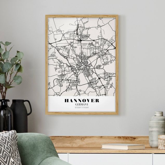 Poster con cornice - Hannover City Map - Classic - Verticale 4:3