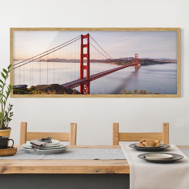 Poster con cornice - Golden Gate Bridge Di San Francisco - Panorama formato orizzontale