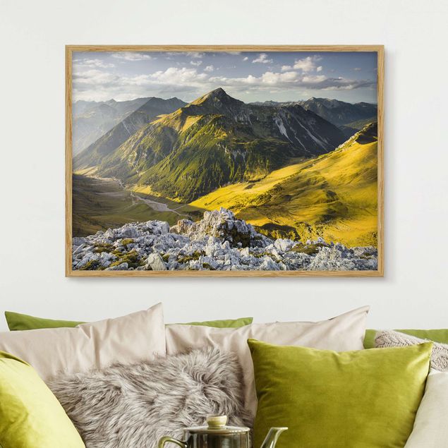 Poster con cornice - Mountains And Valley Of The Lechtal Alps In Tirol - Orizzontale 3:4