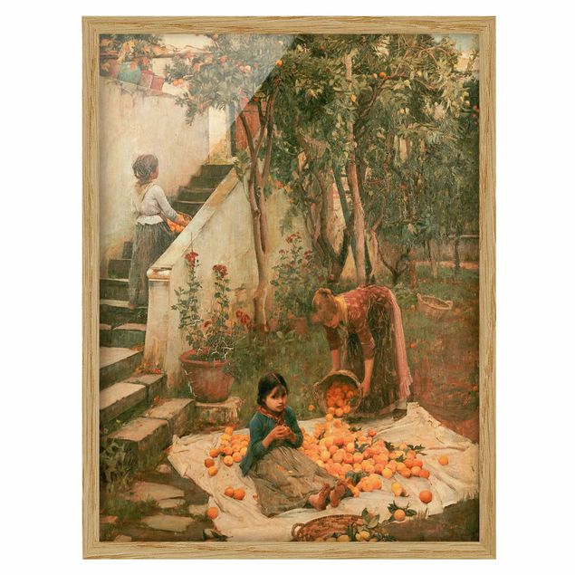 Poster con cornice - John William Waterhouse - The Orange Pickers - Verticale 4:3