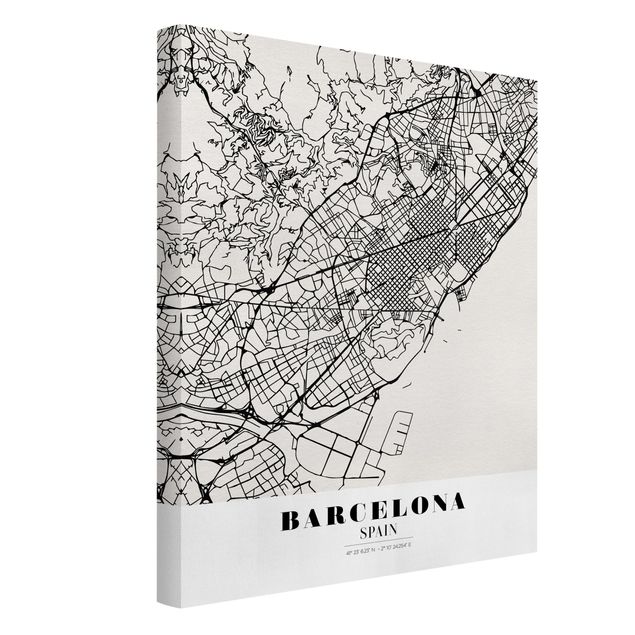 Quadri moderni per soggiorno Mappa di Barcellona - Classica
