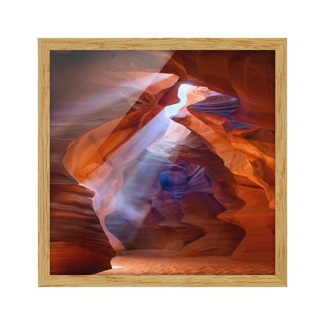 Poster con cornice - Play Of Light In Antelope Canyon - Quadrato 1:1