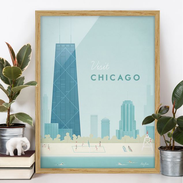 Poster con cornice - Poster viaggio - Chicago - Verticale 4:3