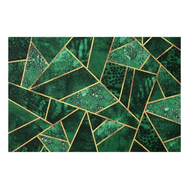 Quadro in vetro - Dark Emerald con oro - Orizzontale 2:3
