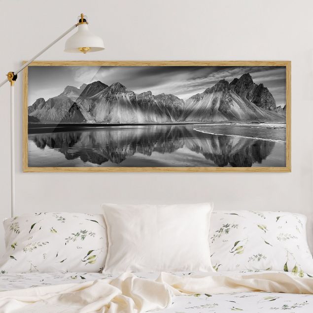 Poster con cornice - Vesturhorn In Islanda - Panorama formato orizzontale