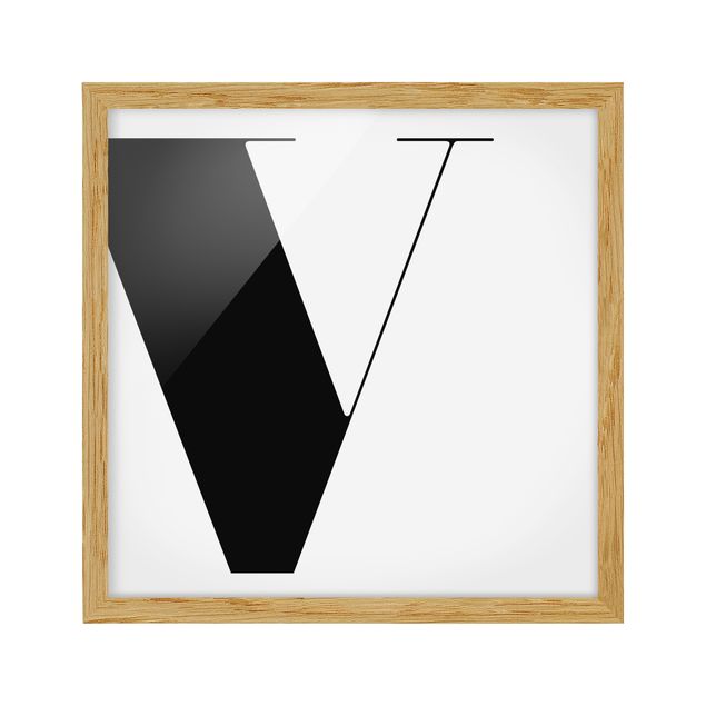 Poster con cornice - Antiqua Letter V - Quadrato 1:1